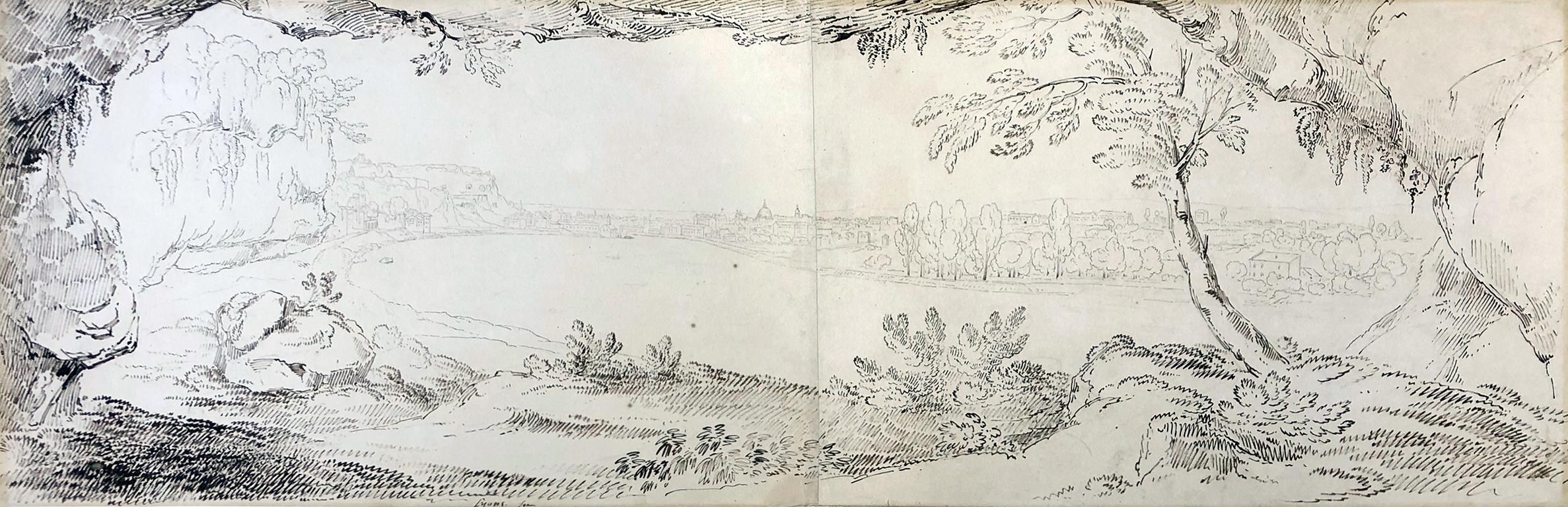 Hugh William Williams Landscape Art - View of Lyon - Hugh William "Grecian" Williams (Scottish 1773-1829)