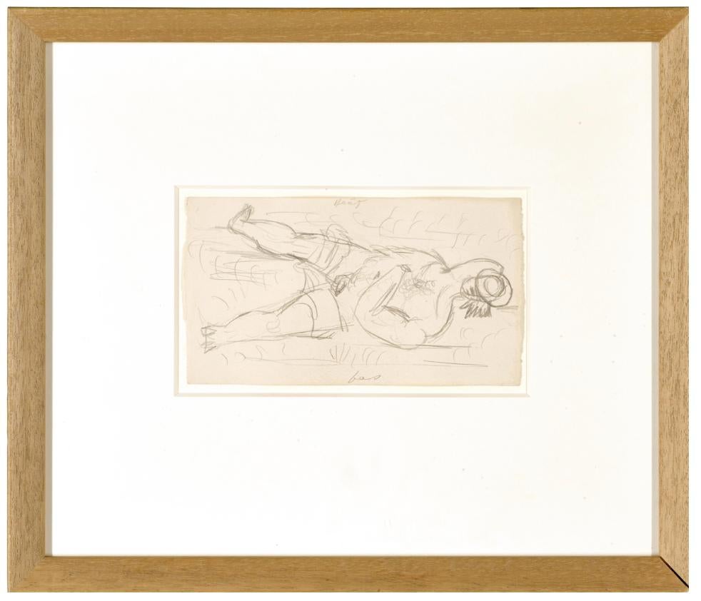 Pablo Picasso 'Nu couché, un chapeau sur la figur' Graphite Drawing 1917 1