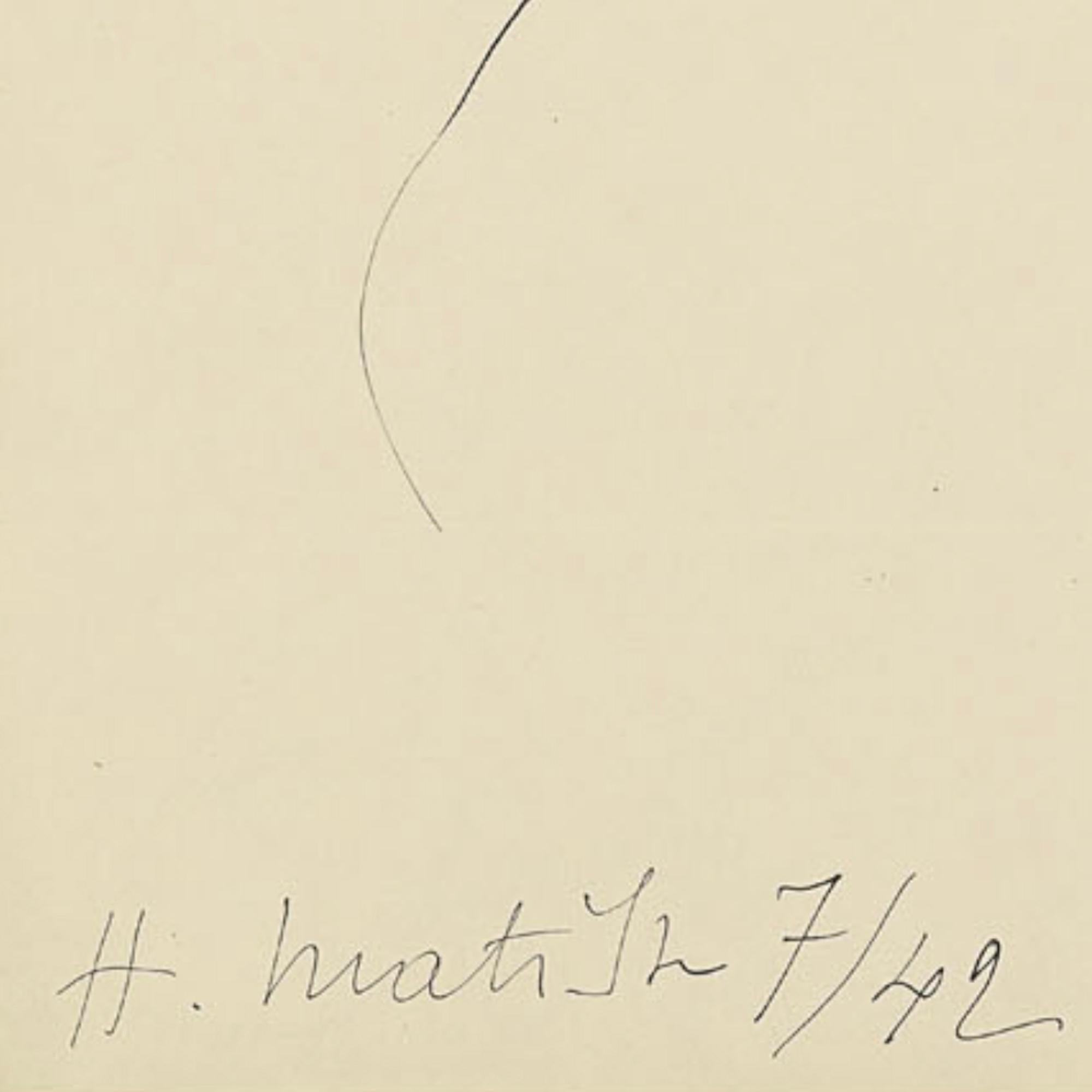 Henri Matisse Drawing 'Femme souriante' Pen and India Ink Drawing on Paper 1942 For Sale 2
