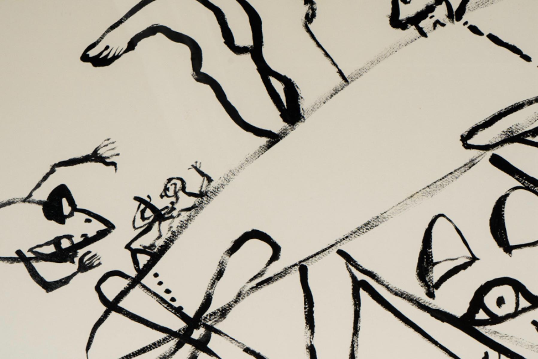 Alexander Calder 'Braniff Airways' Óleo sobre cartulina de acuarela creciente 1973 en venta 4