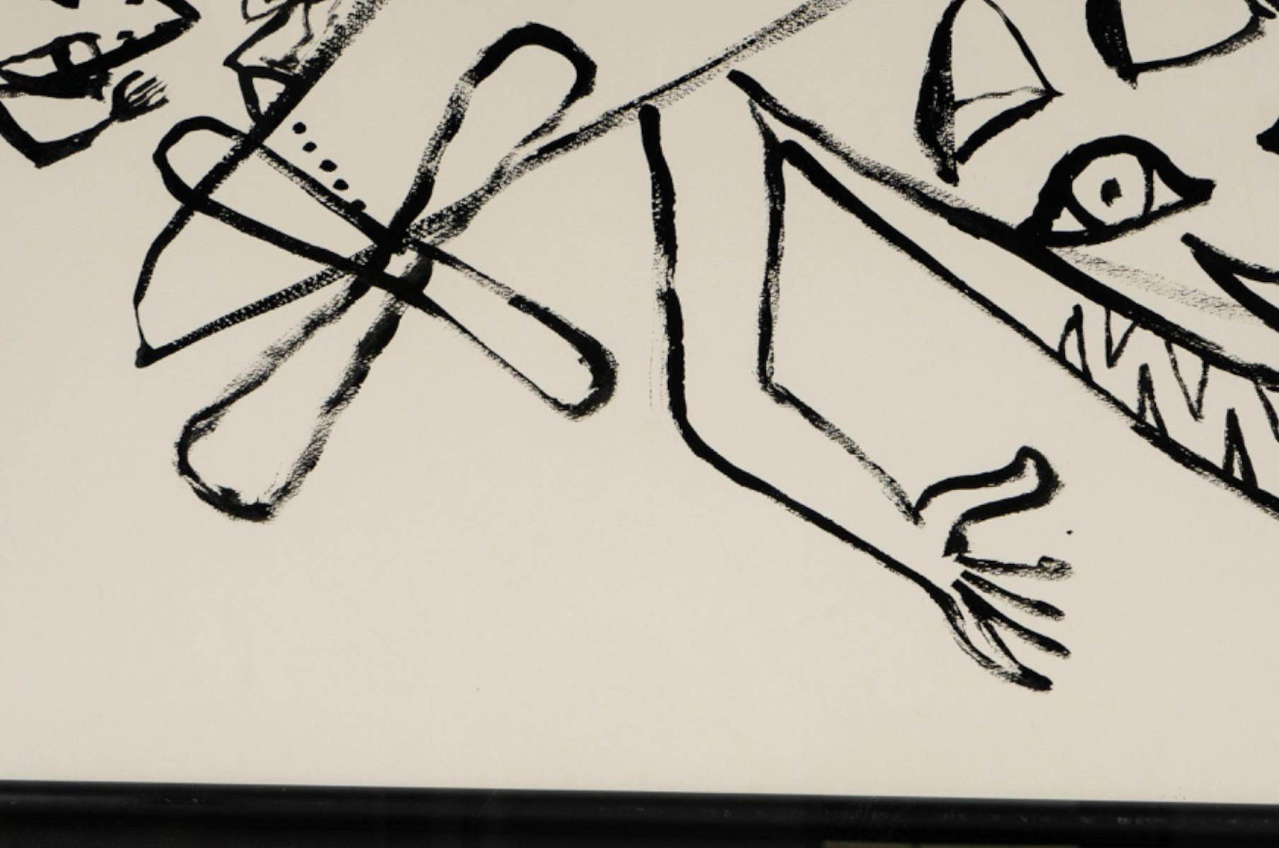 Alexander Calder 'Braniff Airways' Óleo sobre cartulina de acuarela creciente 1973 en venta 7