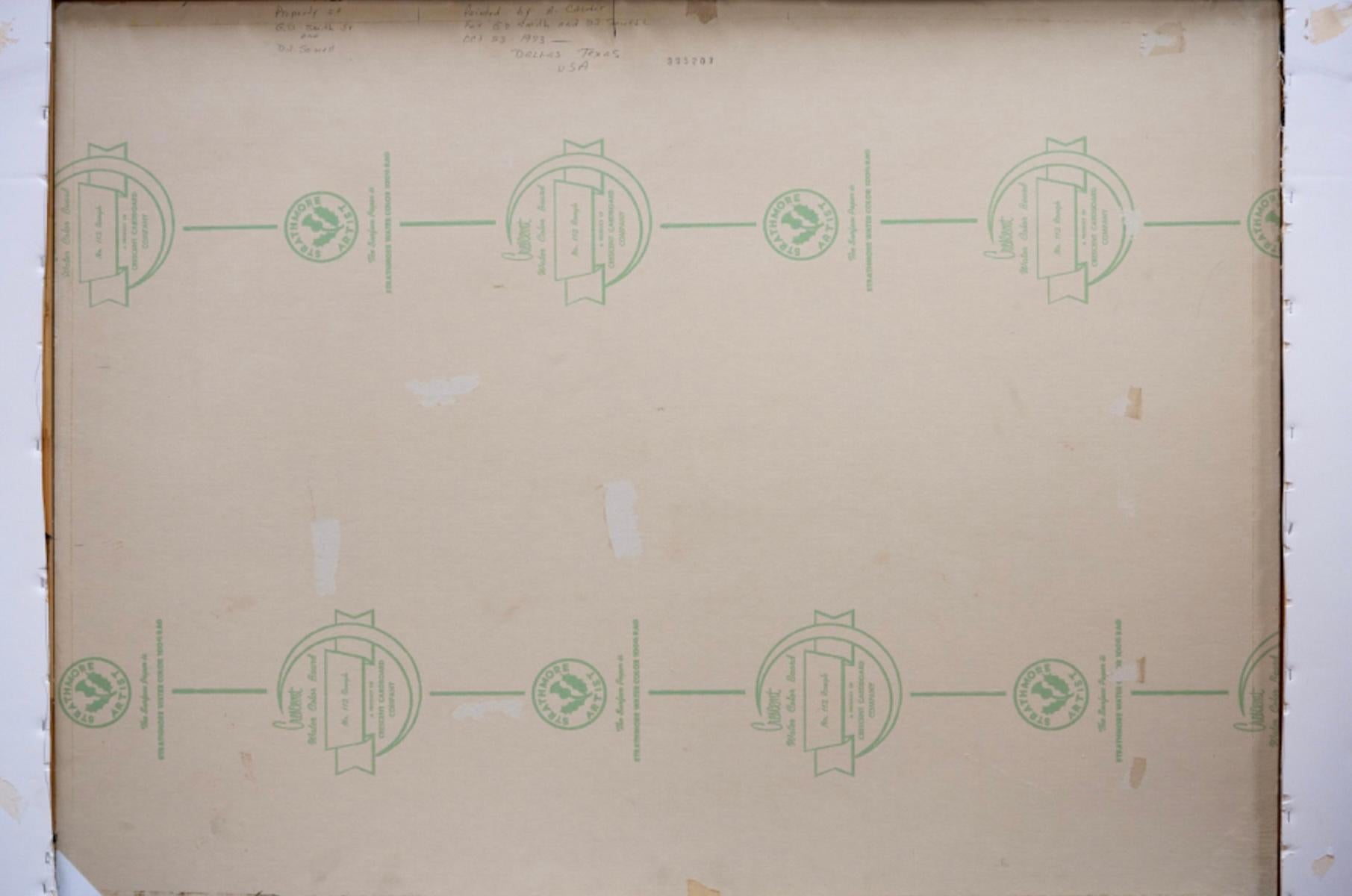 Alexander Calder 'Braniff Airways' Óleo sobre cartulina de acuarela creciente 1973 en venta 11