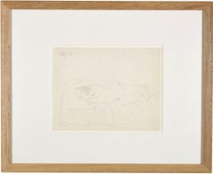 Vintage Pablo Picasso Drawing 'Nu couché endormi' Drawing 1954