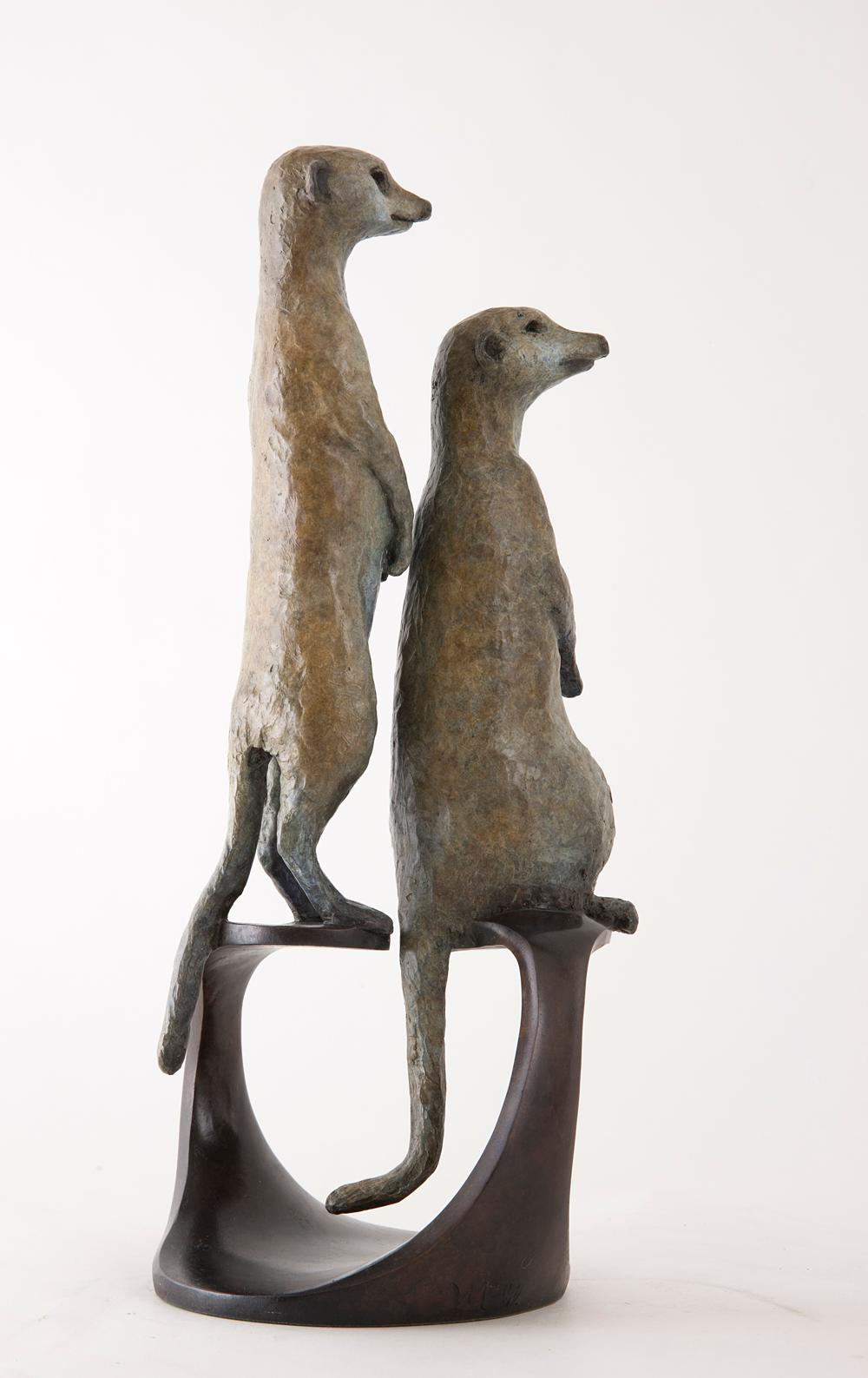 Meerkats - Naturalistic Sculpture by Vivien Mallock