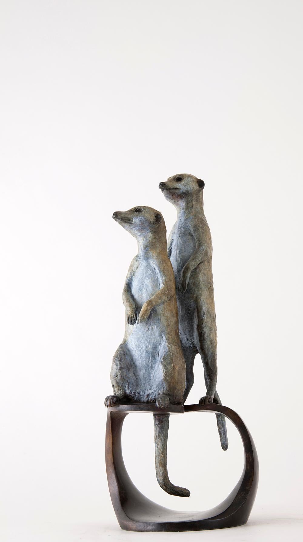 Two meerkats executed in bronze in an alert pose.

Edition number 11 of 12