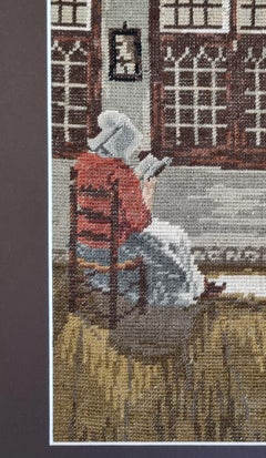 Holy Woman - Wiehler Handmade Gobelin Tapestry Brown White Pink Blue Black Grey