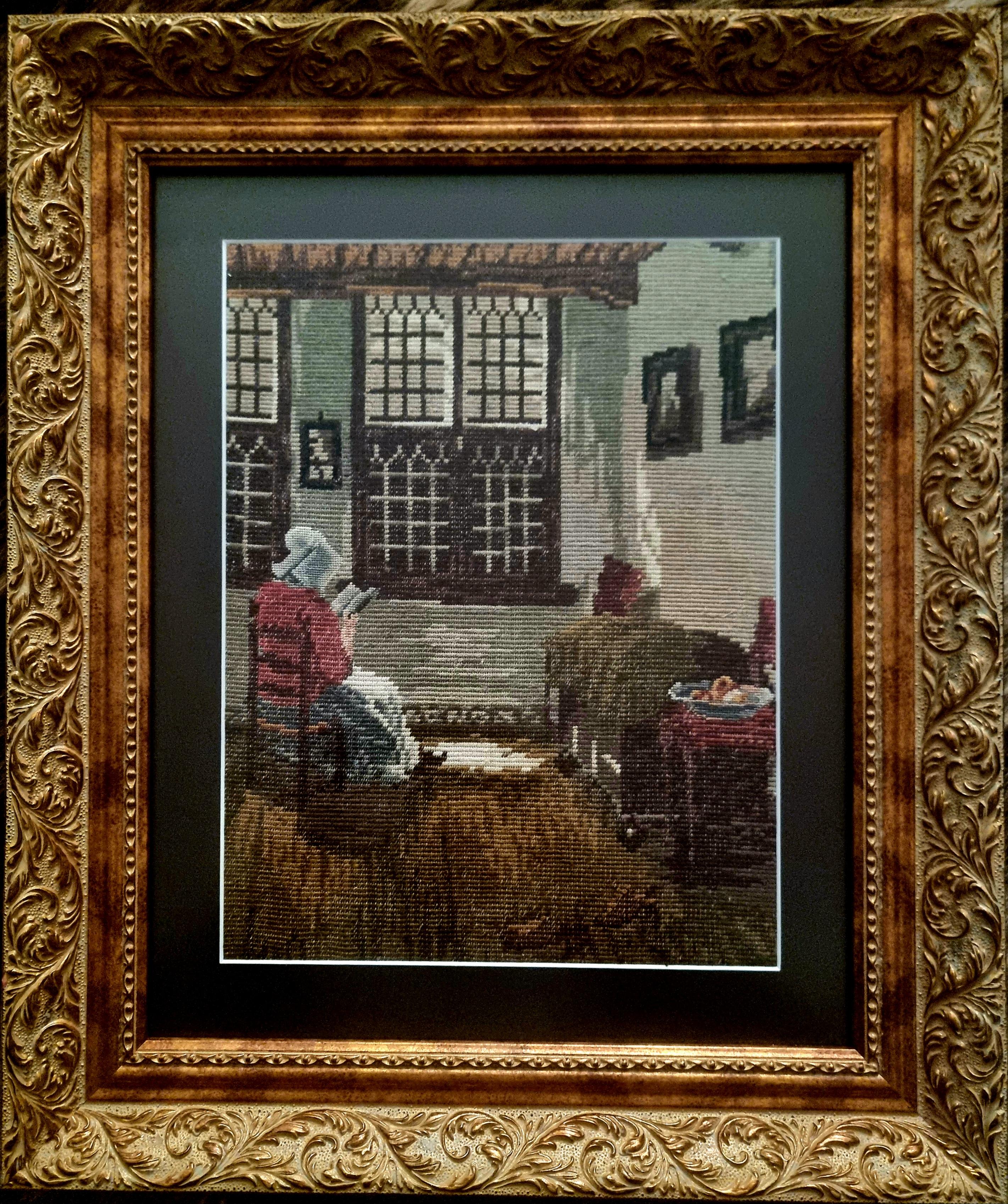 Sainte femme - Whiting Tapisserie artisanale en Gobelin Brown White Pink Blue Black Grey - Art de Vera Petrova - Sapundjieva