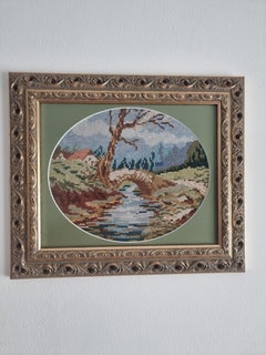 Summer Landscape - Wiehler Handmade Gobelin Tapestry Green Red Beige White Pink