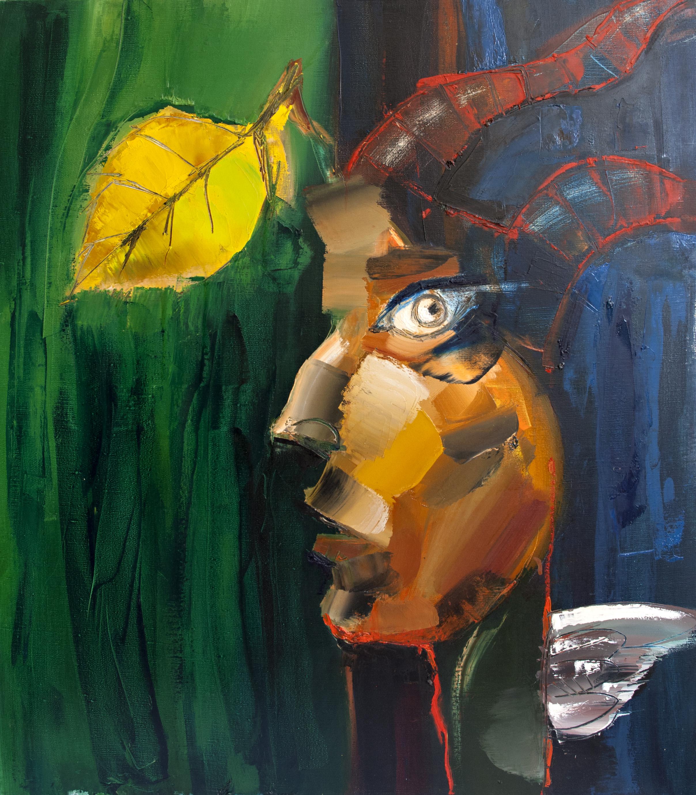 Zdravko Denev Figurative Painting - Head With Horns