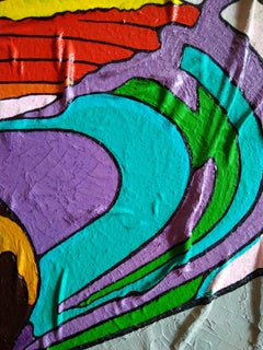 Claudia Cardinale - Portrait Painting Colors Beige Yellow Green Orange White