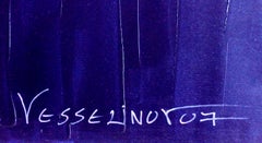 Dark-Town - Mixed Media Painting Colors Yellow White Black Red Purple