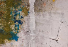 Lonely Man - Mixed Media Abstract Painting Colors Purple Blue Green Black Red