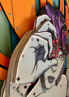 Warner Bros - Pannello colorato in legno Verde Bianco Blu Arancione Rosso