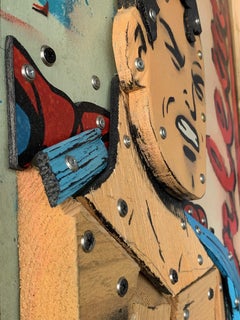 Harlem - Pannello colorato in legno Giallo Verde Bianco Blu Viola Arancione Rosso