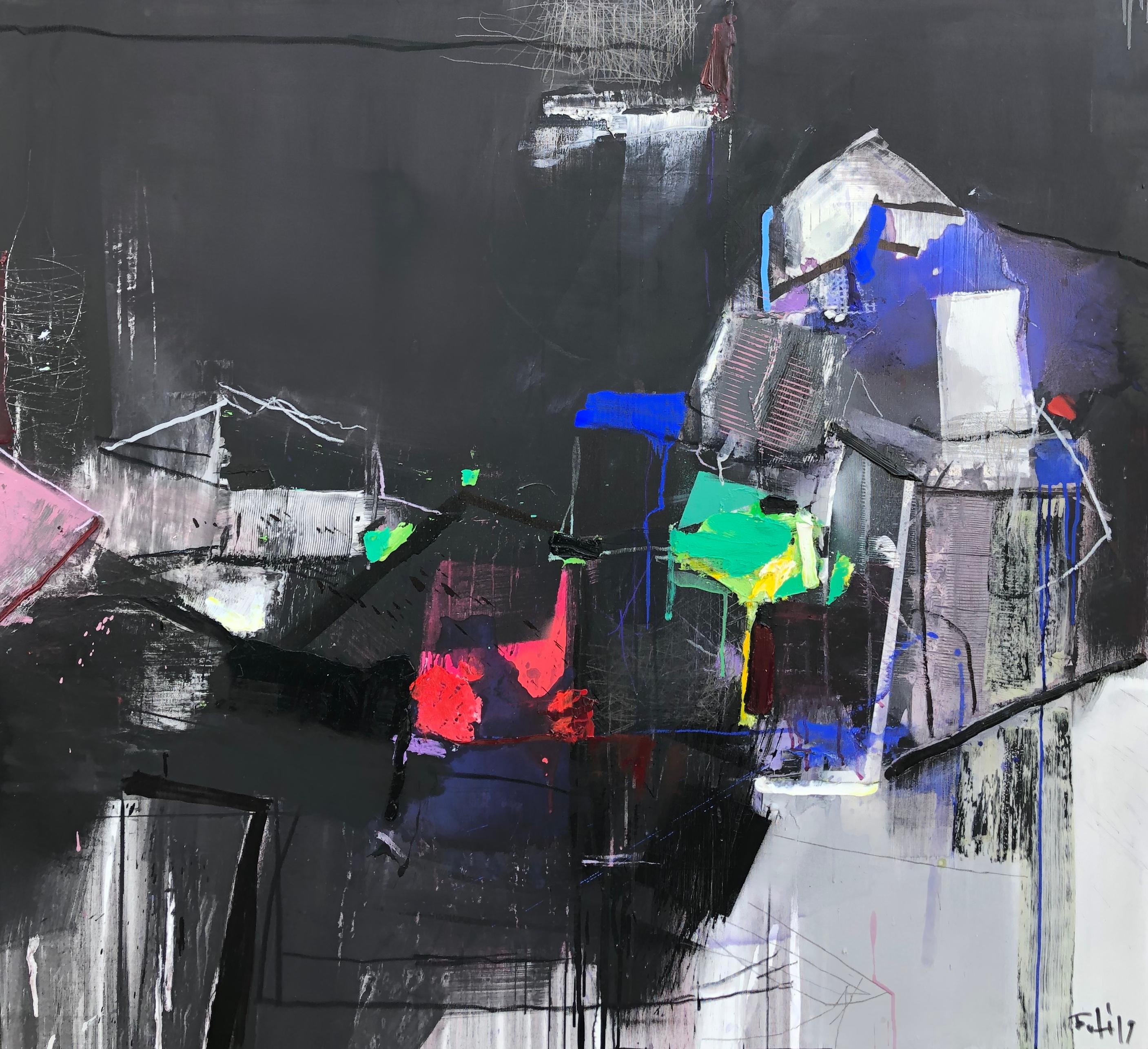 Plamen Bonev Abstract Painting - Night