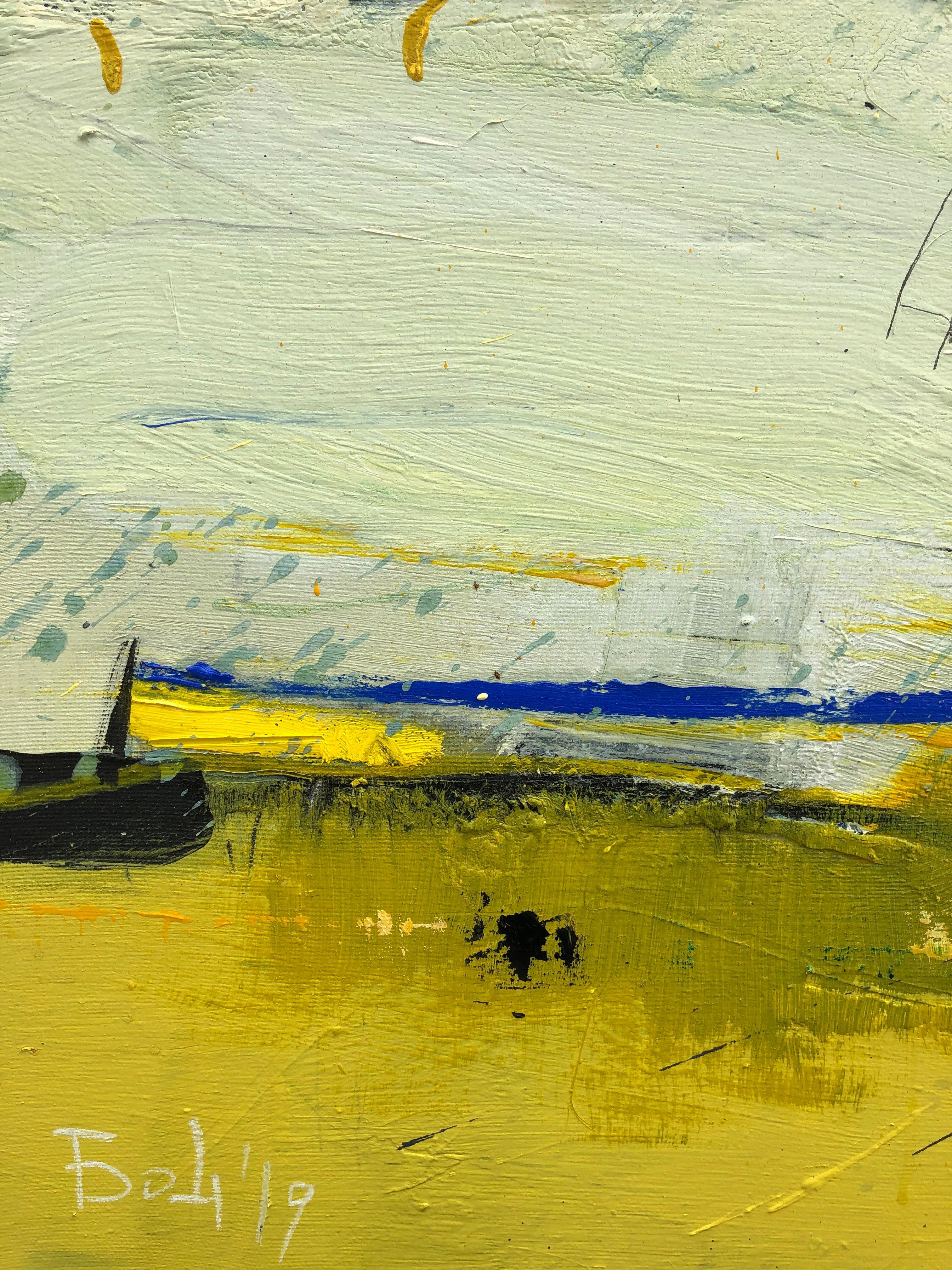 Summer - Yellow Abstract Painting by Plamen Bonev