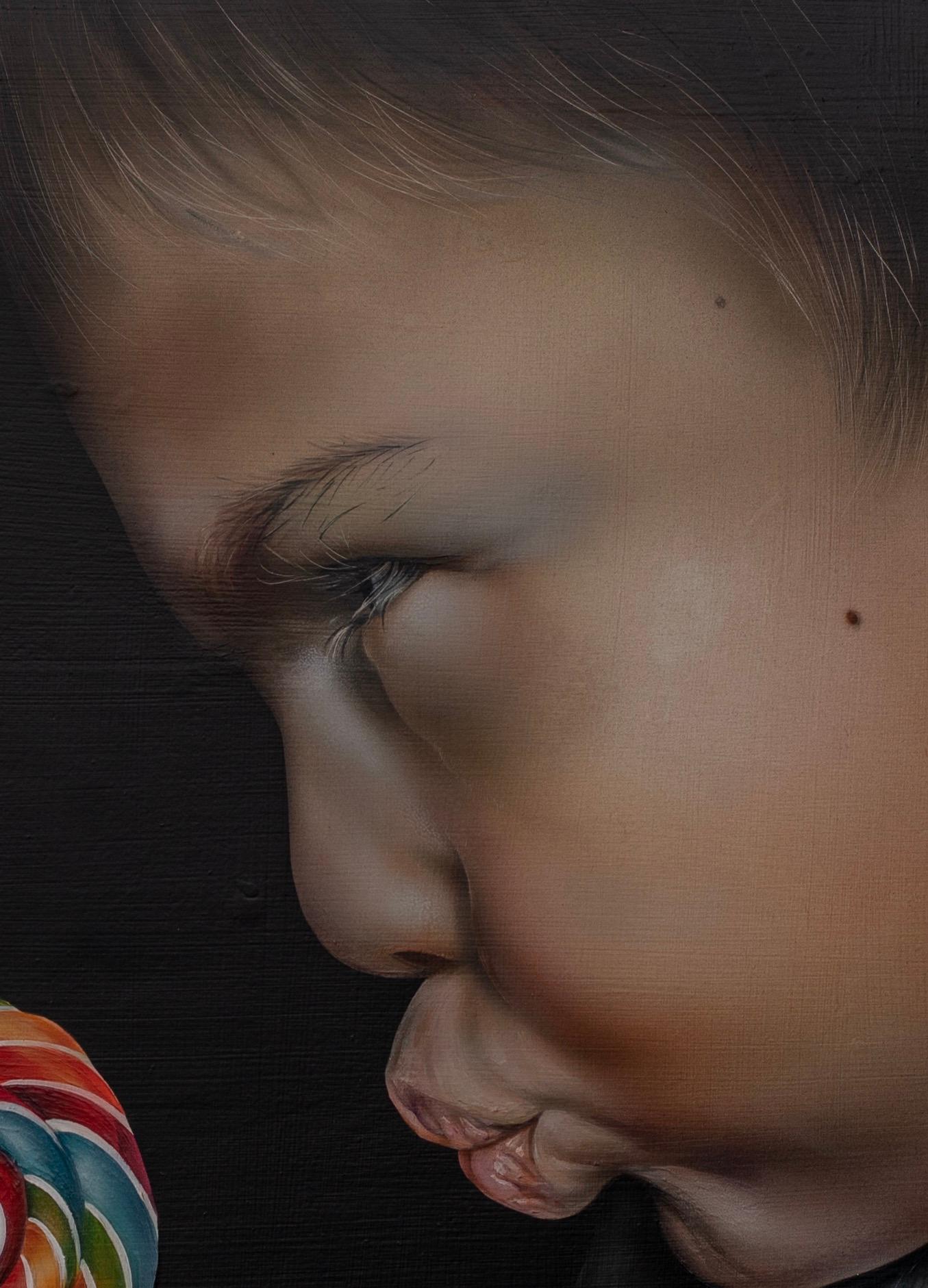 Addict - Black Portrait Painting by Diana Breshkova