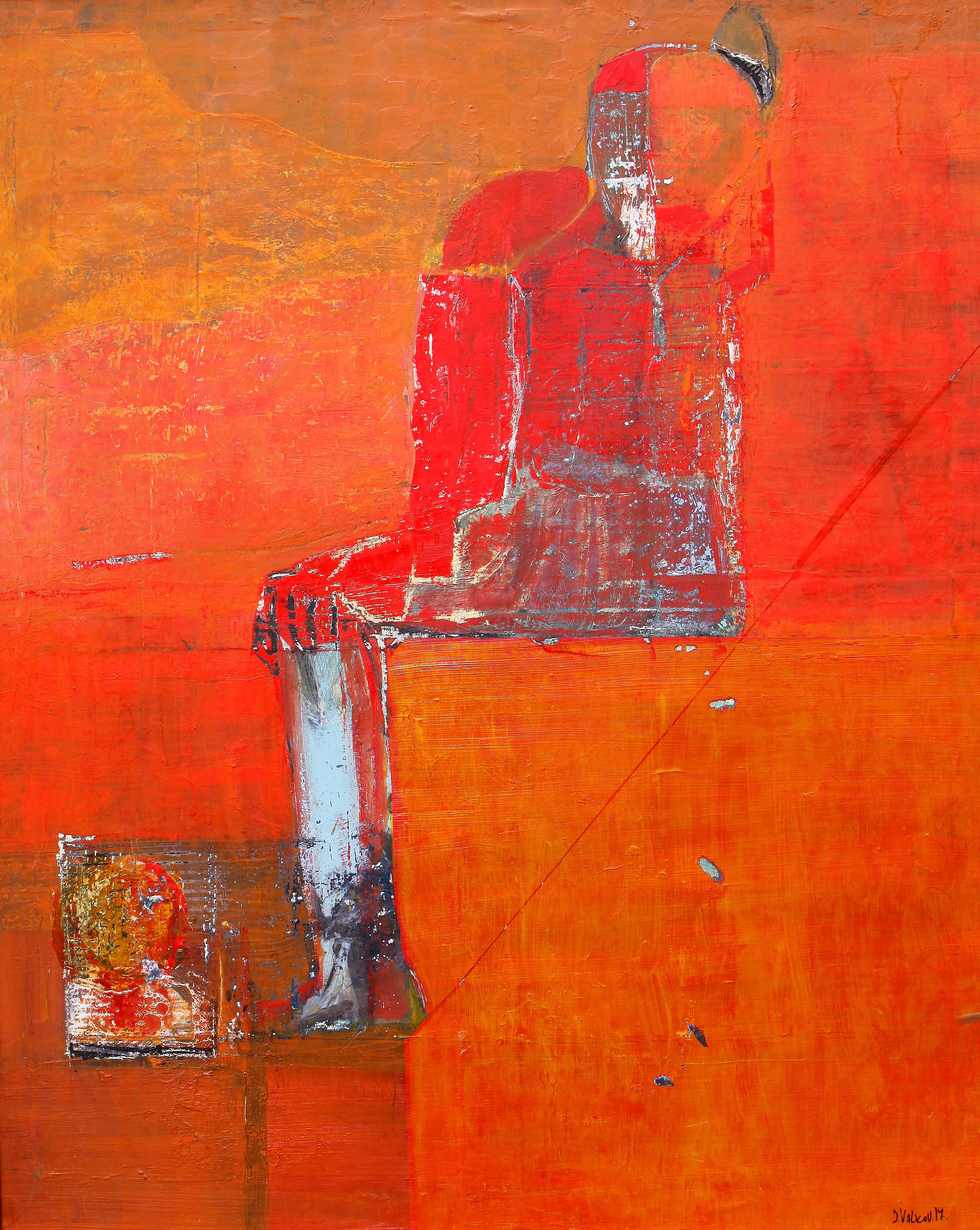 Deyan Valkov Dream Mixed Media Abstract Painting Colours Red Yellow