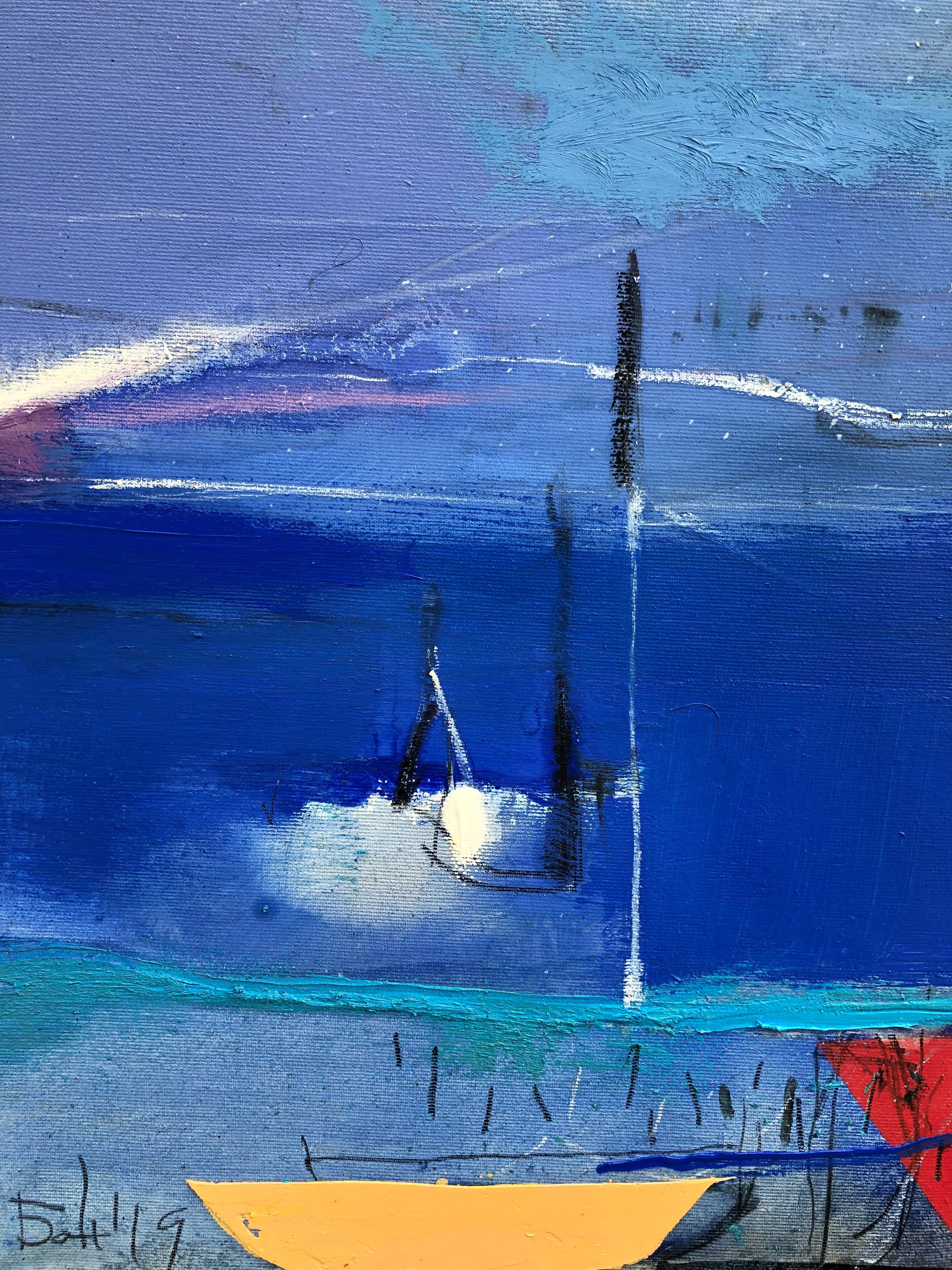 Vento di mare - Abstract Painting Blu di Plamen Bonev