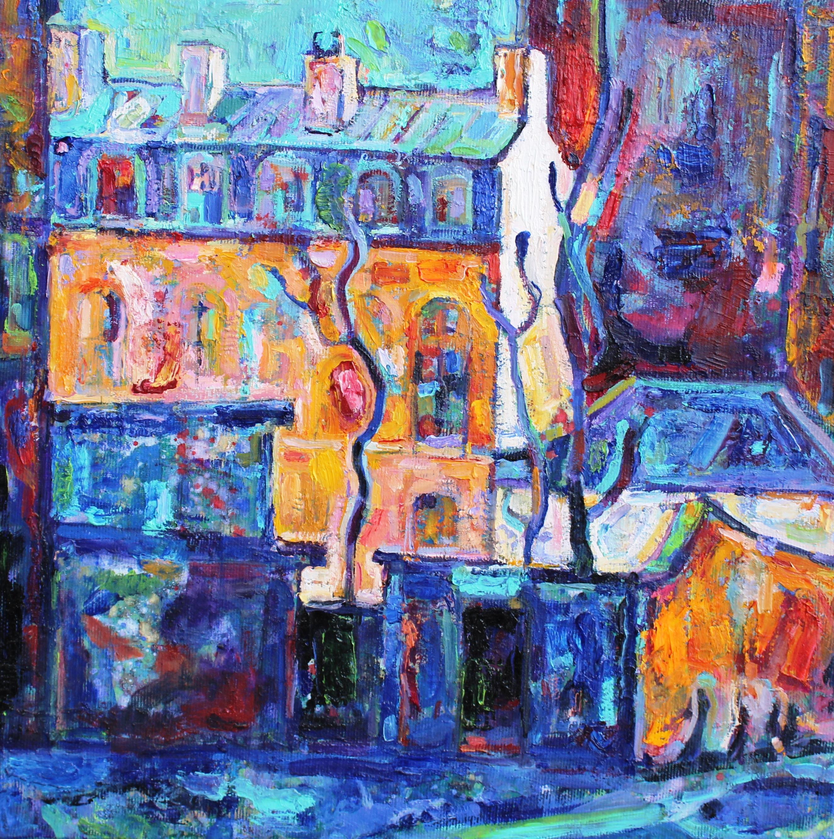 Elena Georgieva Landscape Painting - Street in Paris