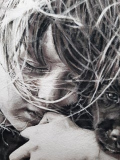 Meeting Portrait Paintings Colors White Black Aquatint Watercolor Paper