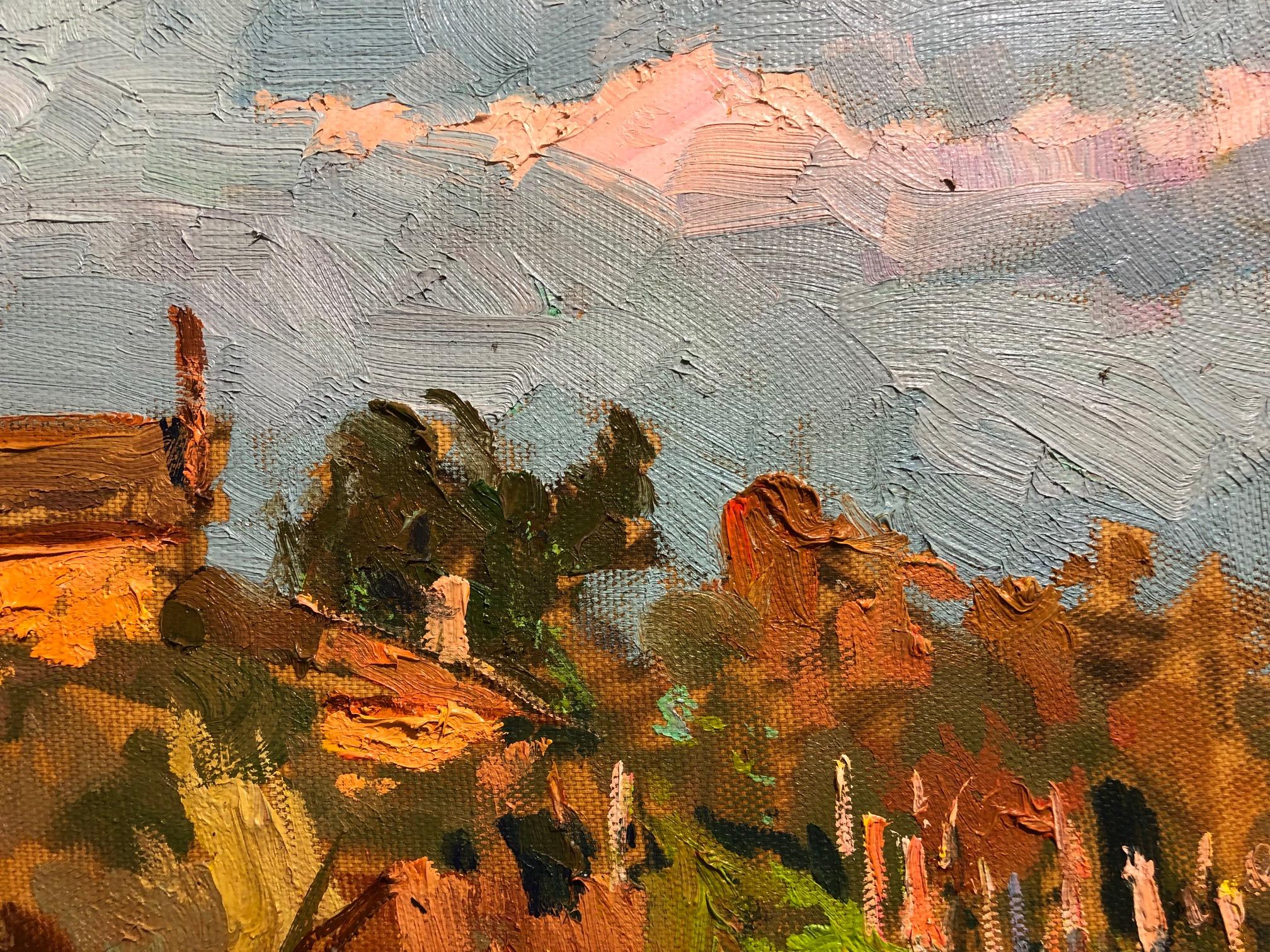 Sol del Sur - Landscape Painting Marrón de Zlata Shyshman