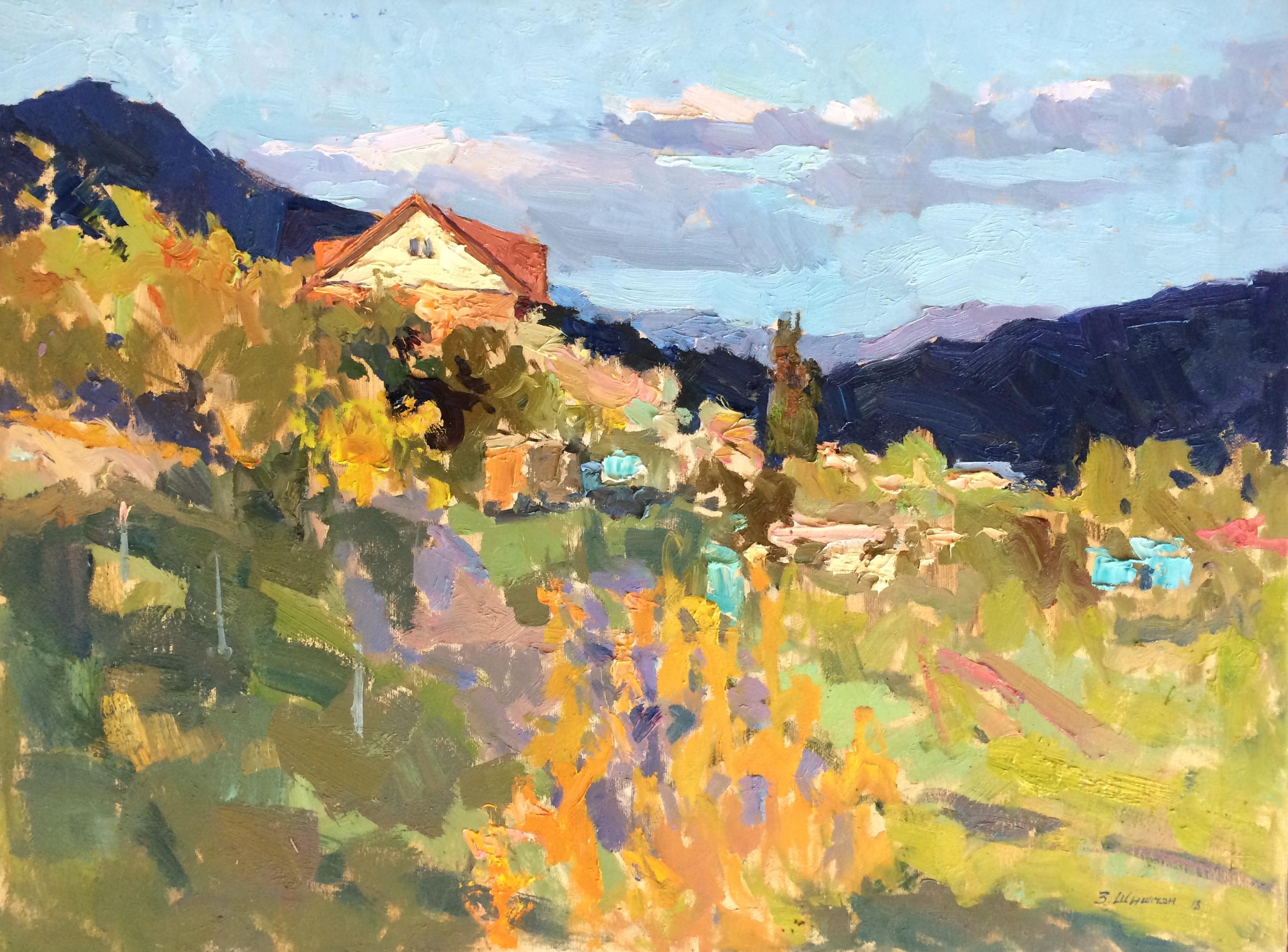 Zlata Shyshman Landscape Painting - Shadow On The Mountains