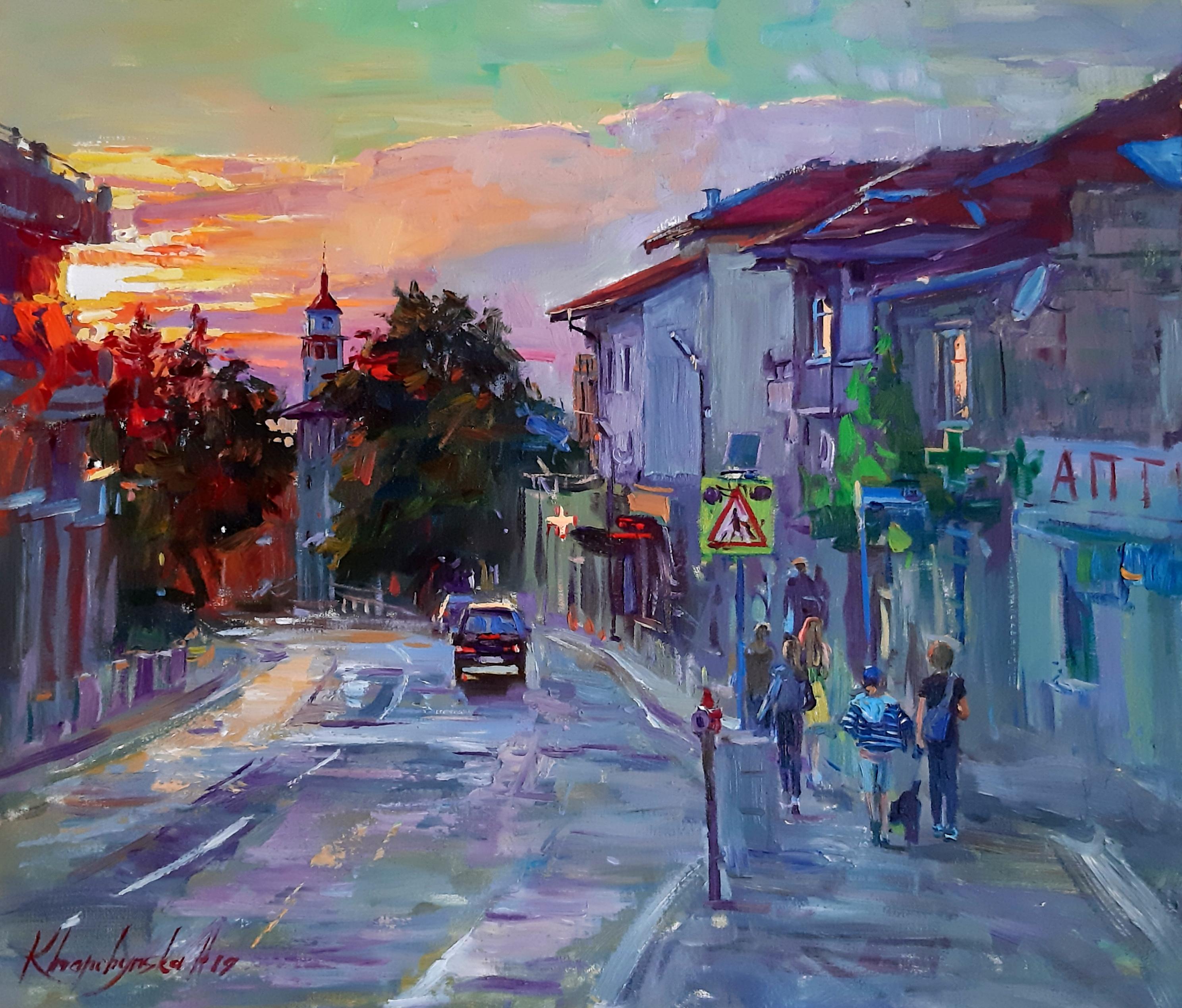 Alina Khrapchynska Landscape Painting - Evening Sun