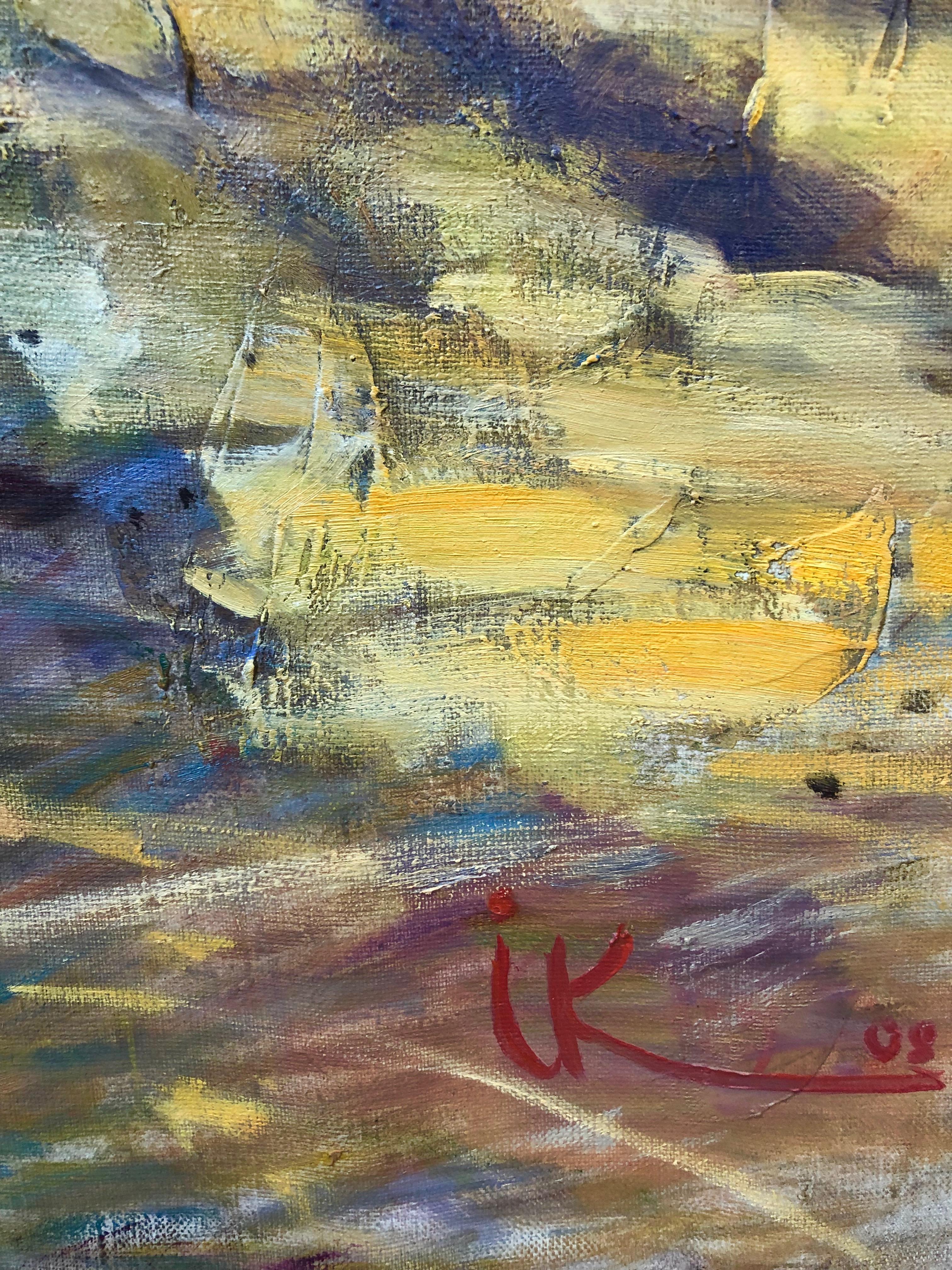 Yellow  - Impressionist Painting by Iryna Kalyuzhna