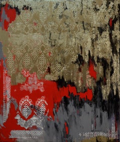 Atlas - Landscape Painting Color Red Grey Black Gold 