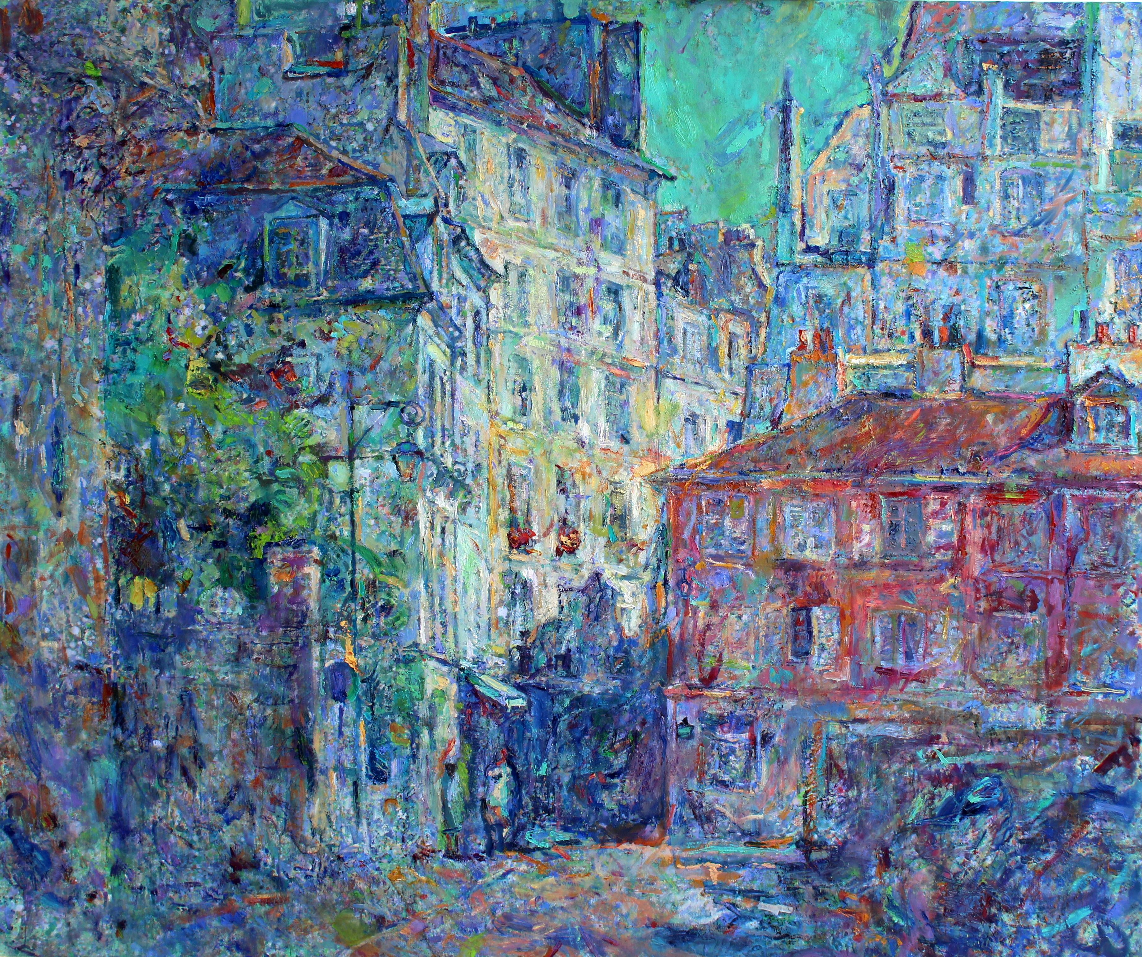 Elena Georgieva Landscape Painting - Rue De l`Abbaye - Paris