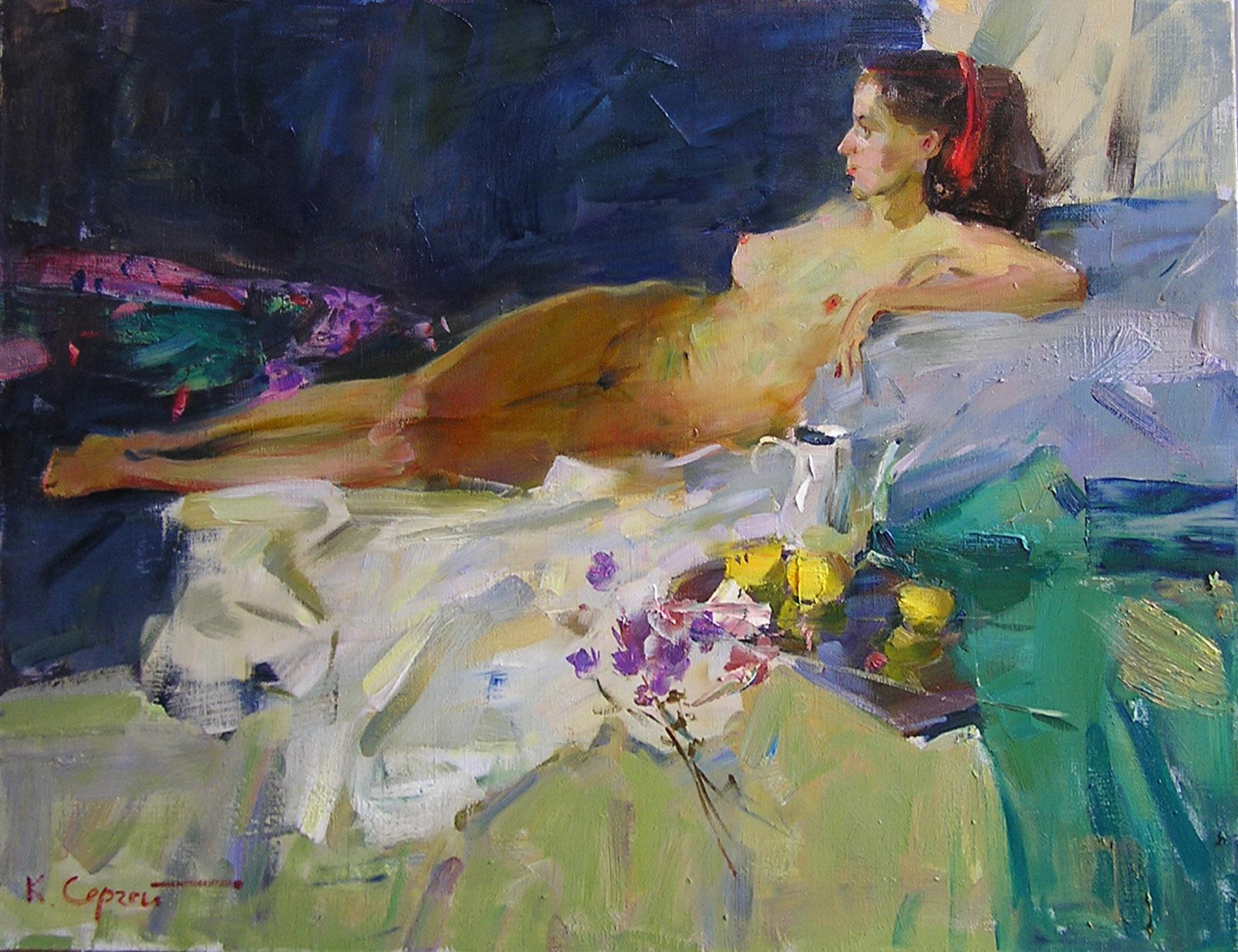 Sergei Kovalenko Nude Painting - Thinking