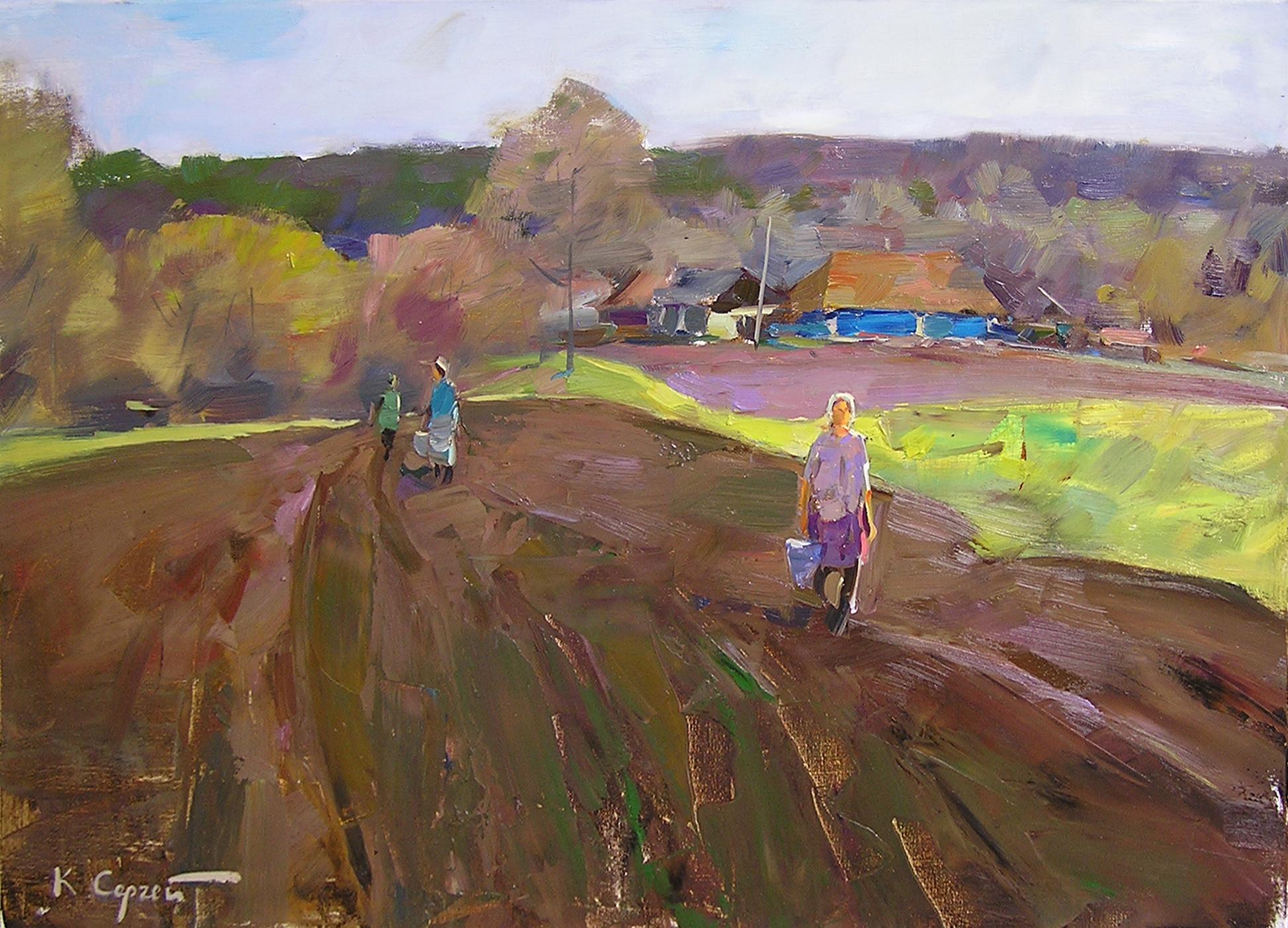 Sergei Kovalenko Landscape Painting - My Village 