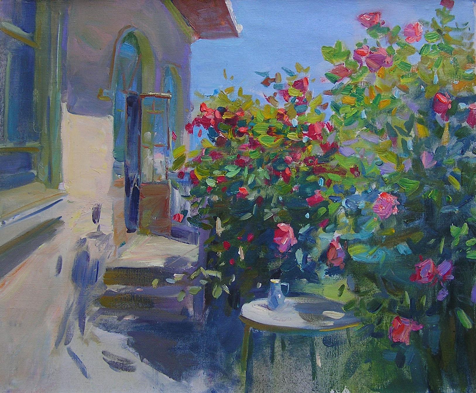 Sergei Kovalenko Landscape Painting - My Parent's Garden