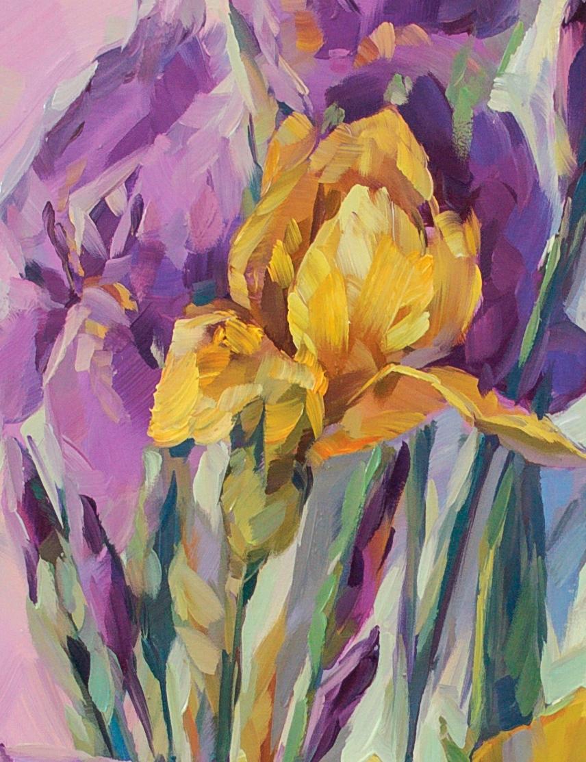Irises - Impressionist Painting by Natalia Yampolskaya
