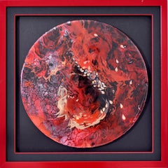 Music III - Peinture - Nature morte couleur rouge, noir, gris et rose 