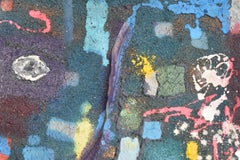 L'occhio - Pittura astratta africana Blu Giallo Marrone Verde Bianco Beige Arancione