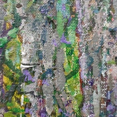 Peinture à l'huile sur toile " Walkway At Midday Landscape " - Couleurs de l'huile - Vert Blanc Violet Brun