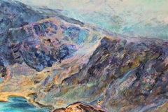 Seven Rila Lakes - Oil Painting Colors Pink Blue White Purple Green Brown Grey