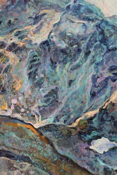 Elena, Rila Lakes- Oil Painting Colors Blue White Purple Brown Grey