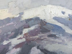 At the foot of Gymba - Landscape Painting Canvas Oil Colors Green White Yellow