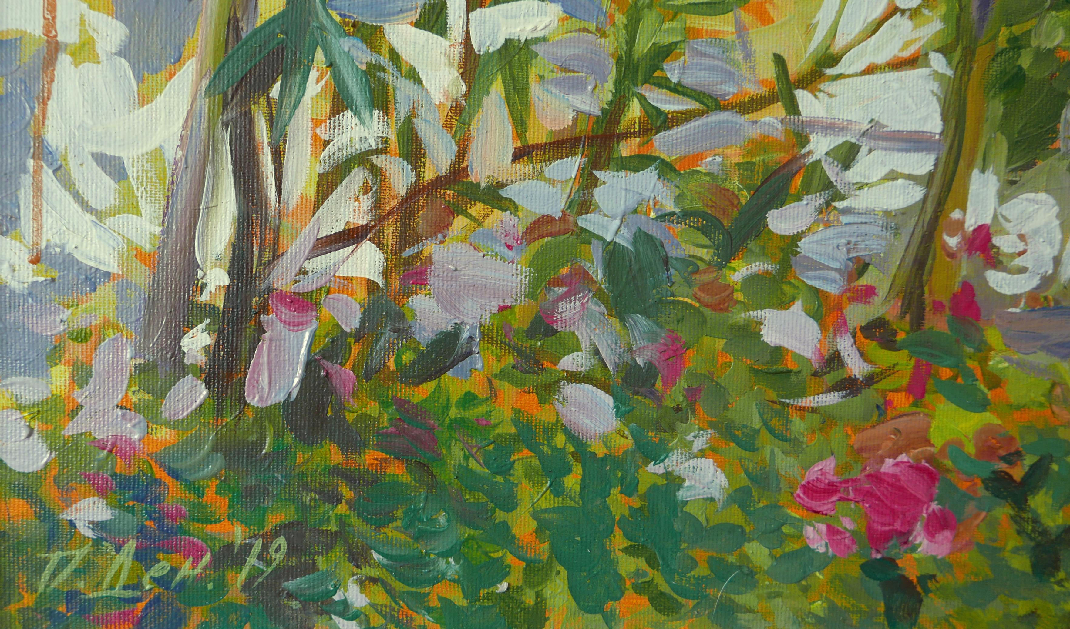 Abstraction Of Light - Oil Painting Colors White Yellow Orange Blue Brown Green 1
