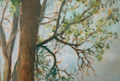 Alongside The Danube River - Oil Painting Colors White Yellow Blue Brown Green