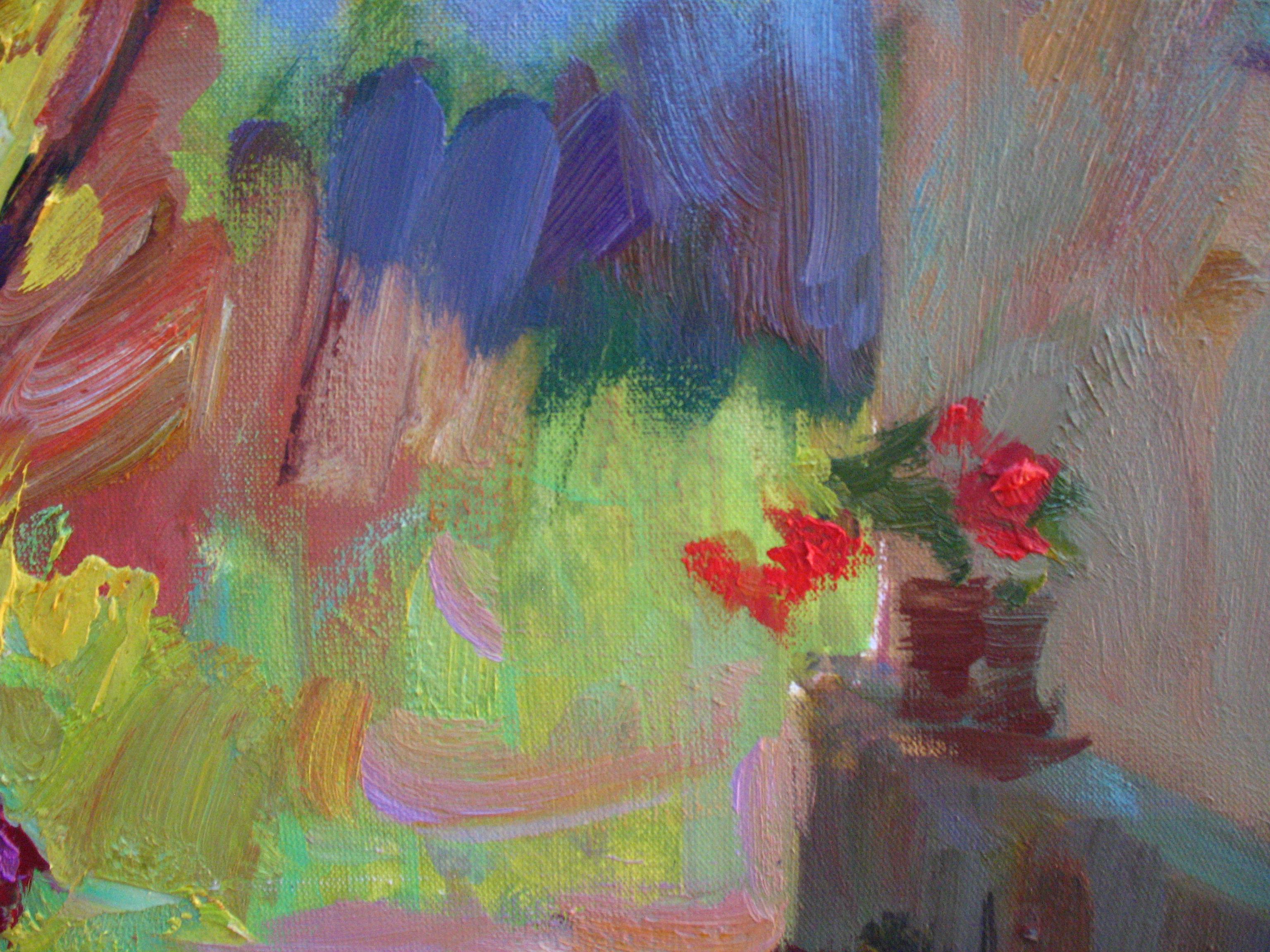 Roses d'automne - Impressionnisme Painting par Dmitriev Alexey Olegovich