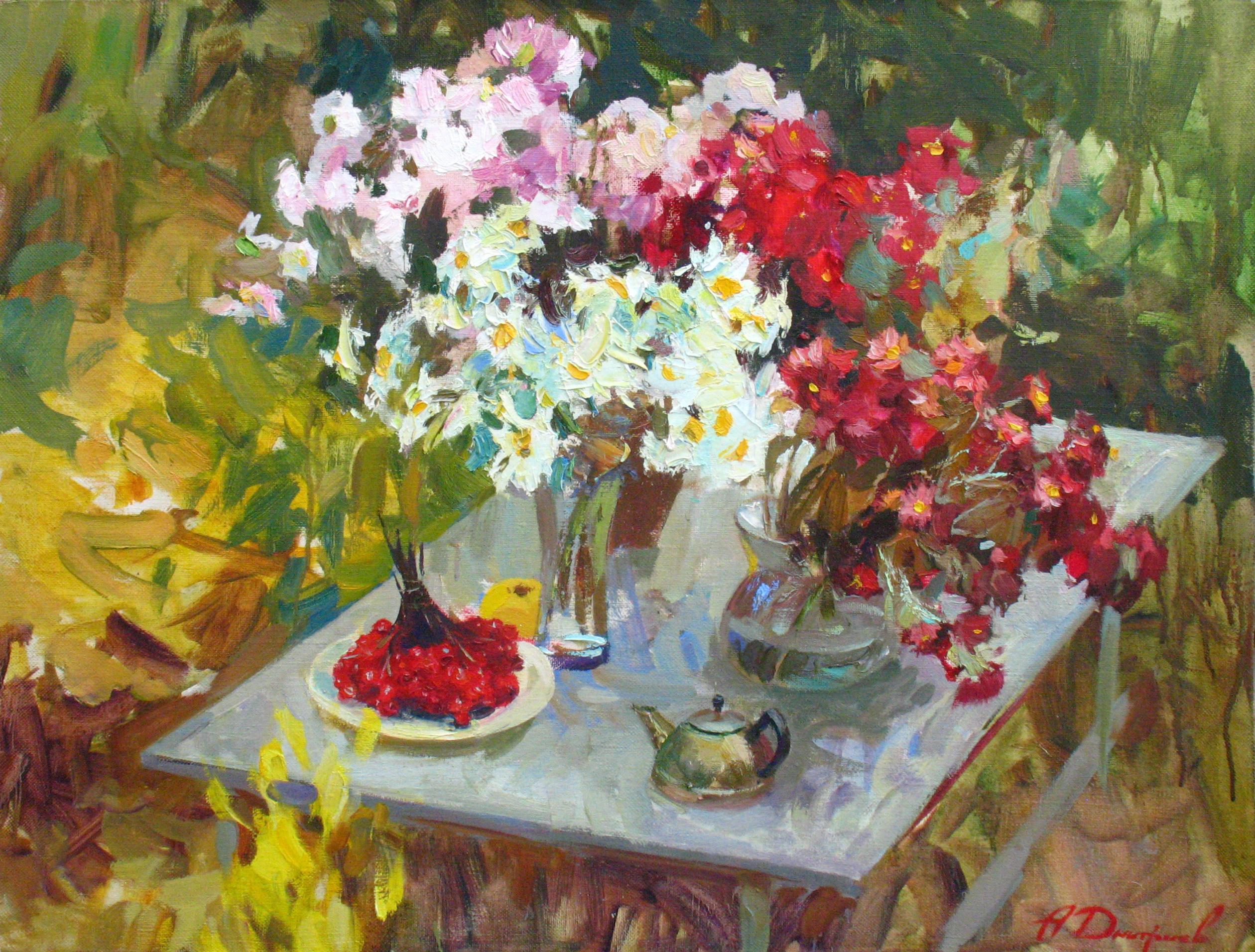 Dmitriev Alexey Olegovich Still-Life Painting - Chrisantemums