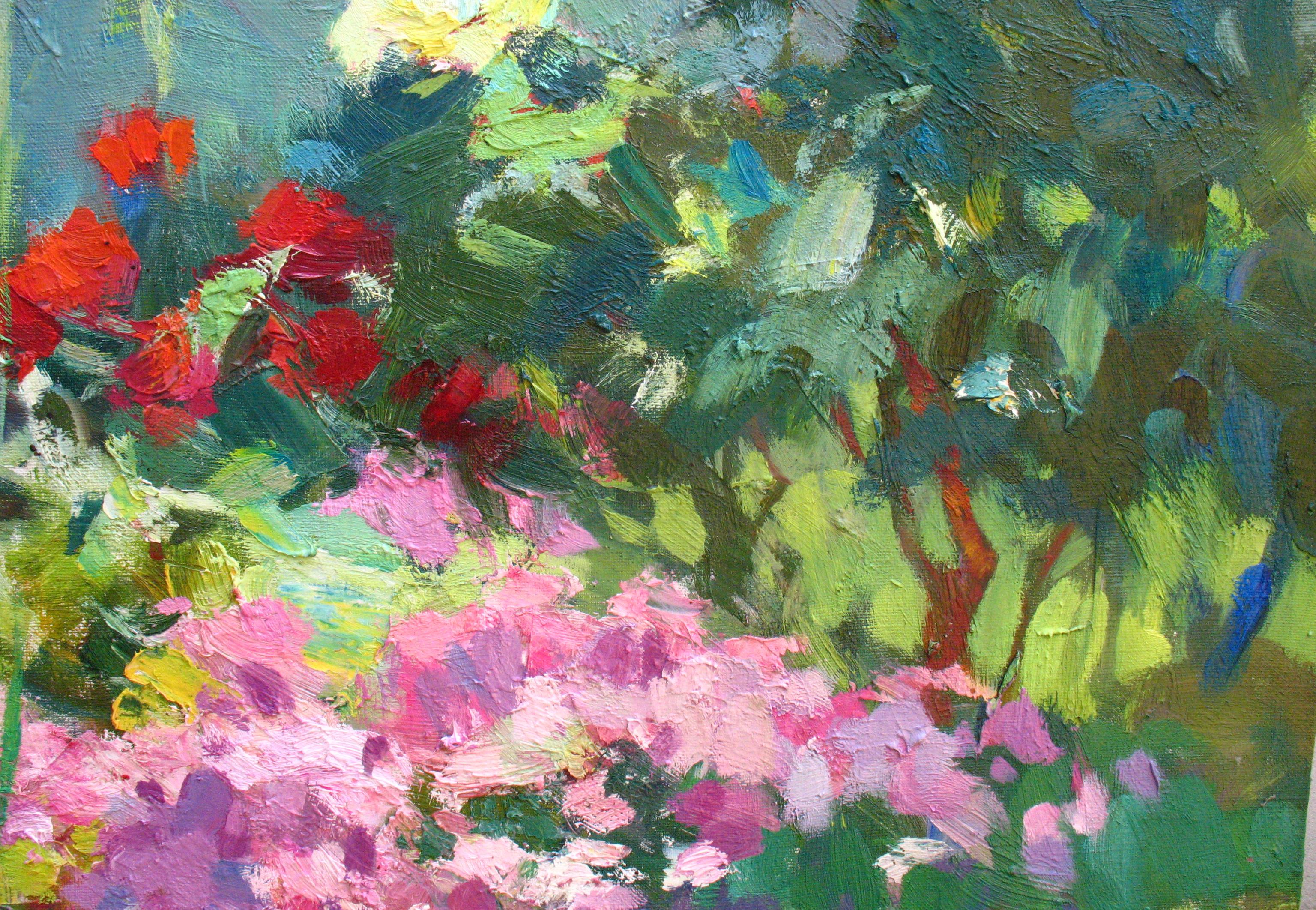 Flowerbed - Painting by Dmitriev Alexey Olegovich