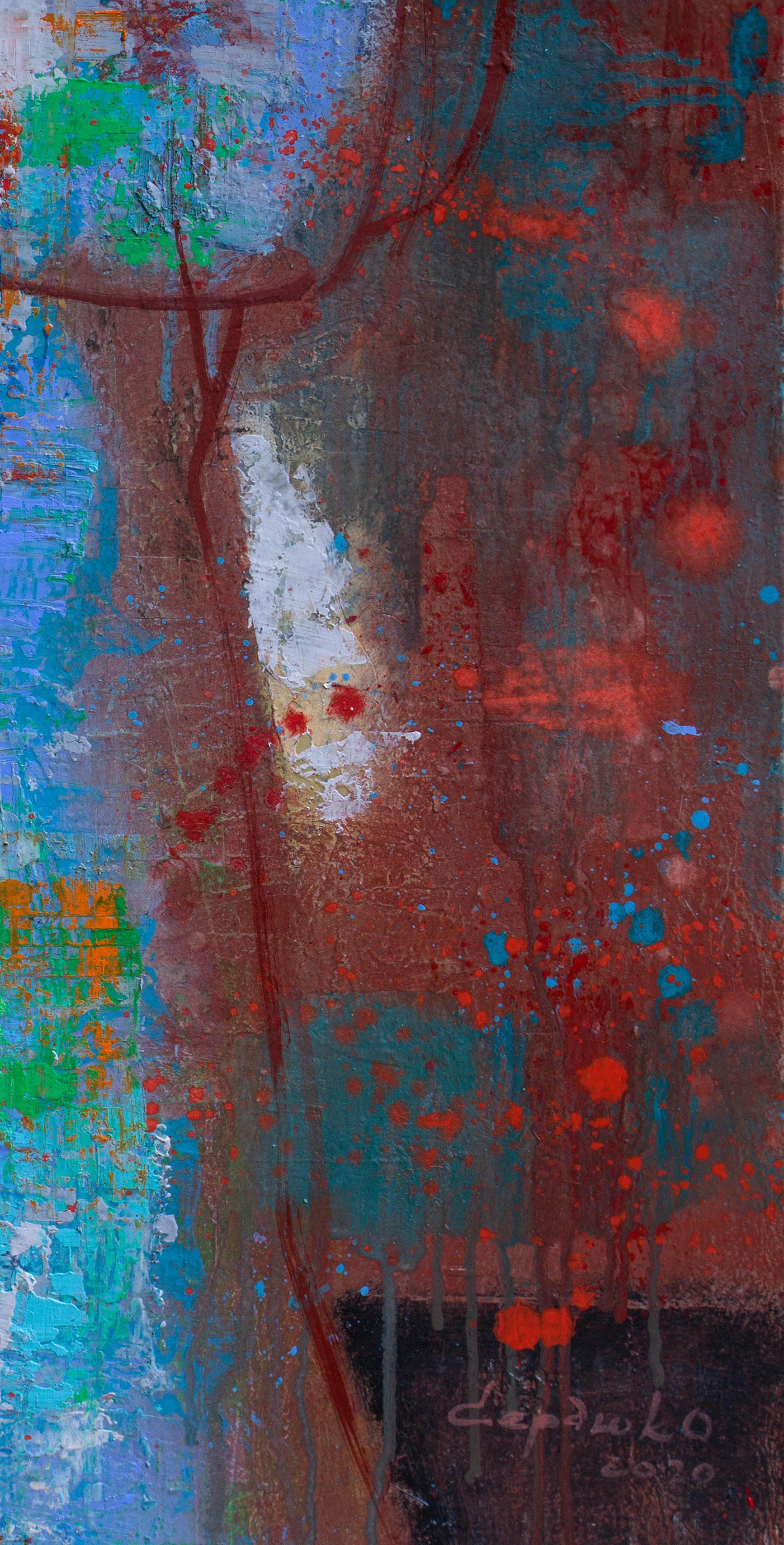 Woman II - Figurative Painting White Pink Blue Brown Yellow 1
