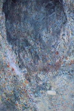 Magic Womb at Nenkovo Landscape Painting Oil Canvas Green Blue Grey Brown Yellow