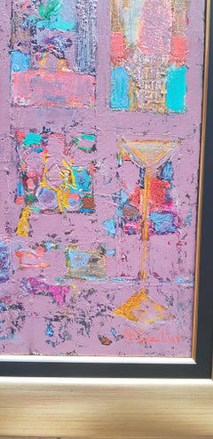 Awakening - Abstract Painting Colors Purple Orange Green Pink Red Blue White