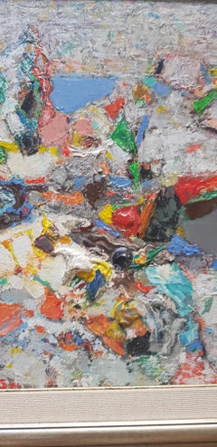 Impression - Abstract Painting Orange Green Blue Turquoise Pink Red White